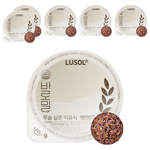 루솔 바로밀 흑미 영양 아기밥 이유식, 120g, 6개