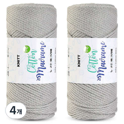 니뜨 뉴 코튼 마크라메실 150g, 28그레이, 4개