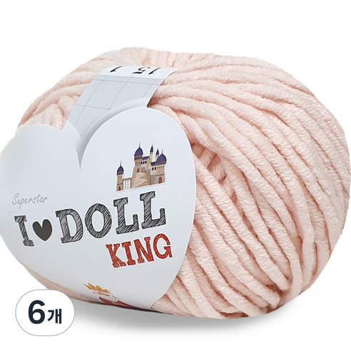 니뜨 아이돌킹 뜨개실 45g, 15 연살구, 6개