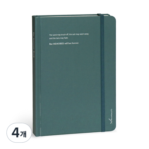 아이코닉 수베니어 B6 밴드 양장노트 라인, 04 Teal green, 4개