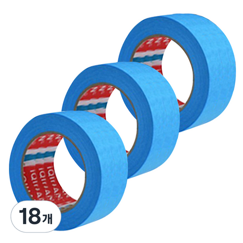 다다 칼라 마스킹 종이테이프 30mm x 15m, 블루, 18개