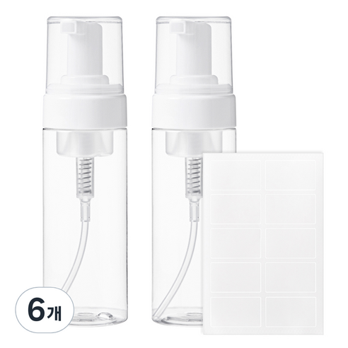 코멧 버블폼 용기 150ml, 투명, 6개