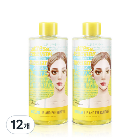 아리얼 릴리빙 미셀라 립앤아이 리무버, 300ml, 12개