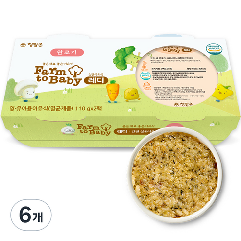 팜투베이비 레디 실온이유식 완료기 사과스피나치현미진밥, 사과, 110g, 6개