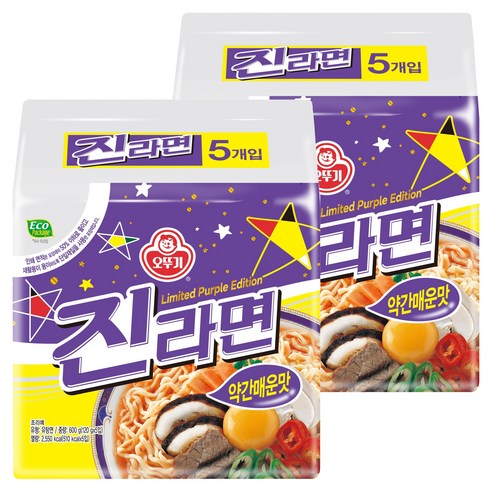 오뚜기 진라면 약간매운맛 120g, 10개