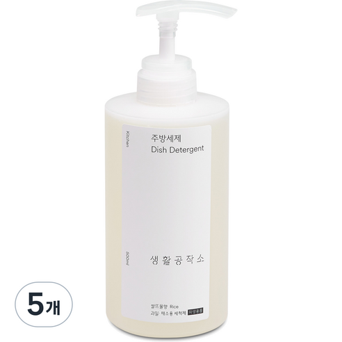 생활공작소 쌀뜨물 주방세제, 500ml, 5개