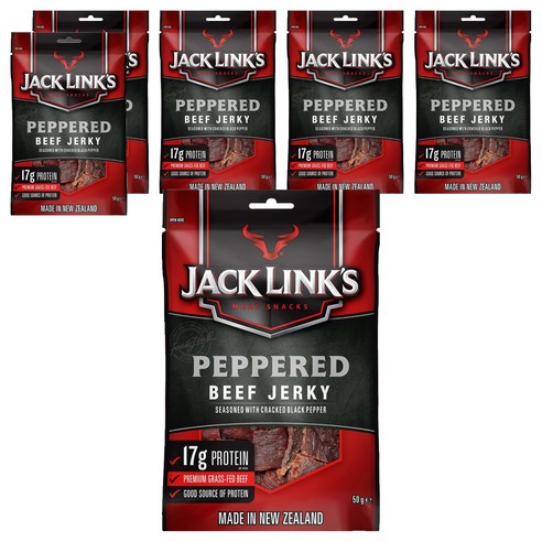 잭링크스 비프 져키 페퍼 육포, 50g, 6개