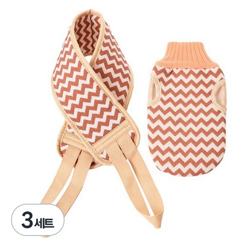 지그재그 때밀이 2종 세트, 빨강, 3세트