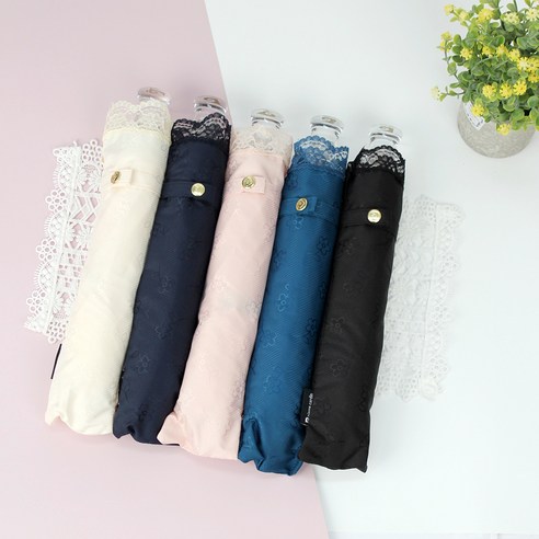 섬세한 꽃레이스로 완성하는 우아한 여름, 피에르가르뎅 미니 꽃레이스 슬림 양산