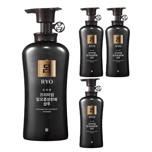 려 초의방 프리미엄 탈모증상완화 기능성샴푸, 490ml, 4개