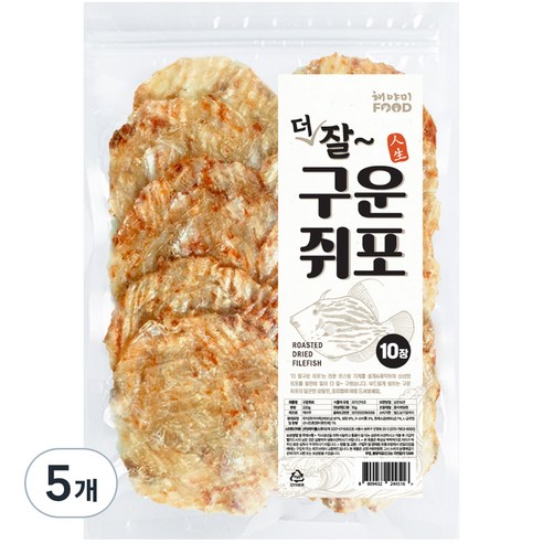 더 잘 구운 쥐포 10p, 220g, 5개
