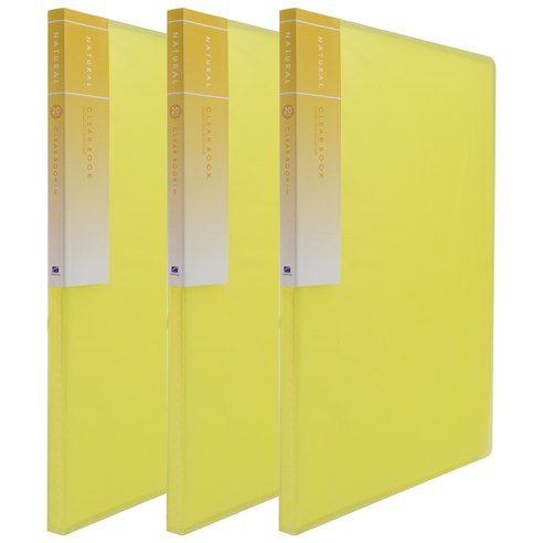 희망사무포인트 고투명 내츄럴 크리어화일 20매입, 노랑, 3개