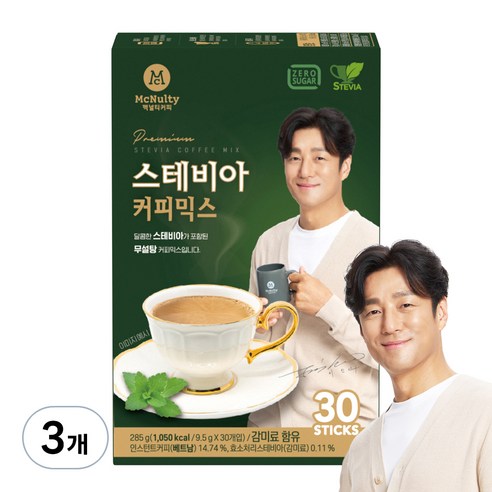 맥널티커피 스테비아 커피믹스, 9.5g, 30개입, 3개