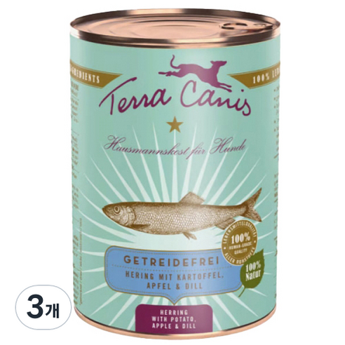 테라카니스 강아지 그레인프리 사료, 400g, 3개, 청어 / 감자