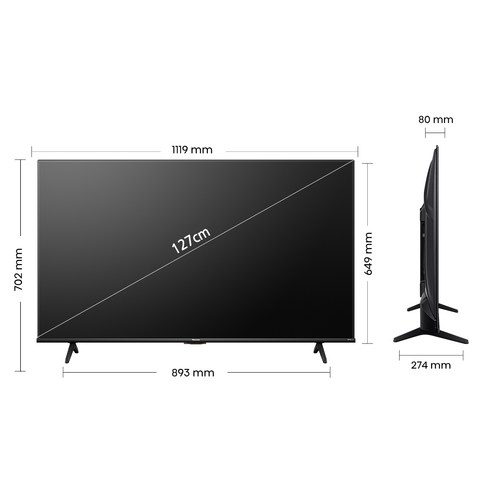 HISENSE 4K UHD LED 스마트TV, 126cm(50인치), 50A6N, 스탠드형, 고객직접설치