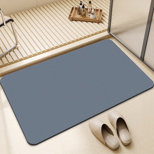 쏠트홍 빨아쓰는 규조토 사각 발매트 40 x 60 cm, 블루