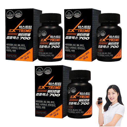익스트림 비타민B 컴플렉스 700 42g, 60정, 3개