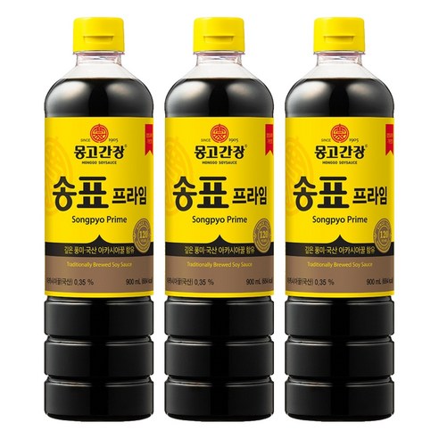 몽고간장 송표 프라임, 900ml, 3개