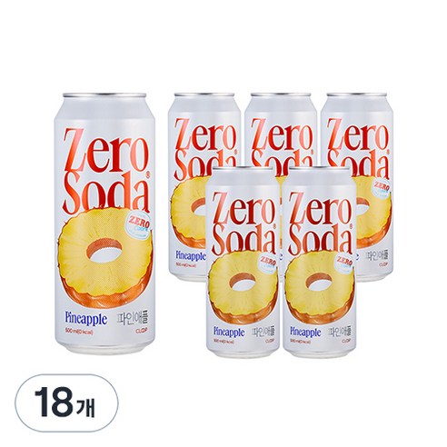 클룹 제로소다 파인애플, 500ml, 18개