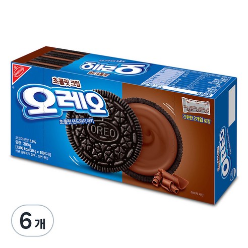 크래프트 오레오 초콜릿 크림 쿠키, 300g, 6개