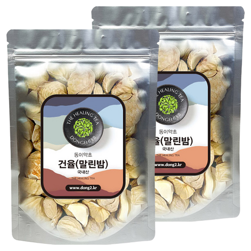 동이약초 국내산 건율 말린밤, 500g, 2개