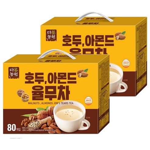 다농원 호두 아몬드 율무차, 80개입, 2개, 18g