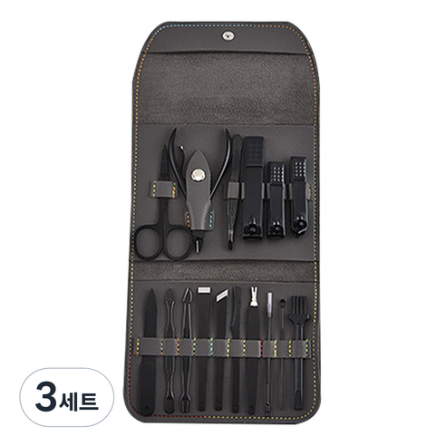 닌샵 프리미엄 네일케어세트, 블랙, 3세트