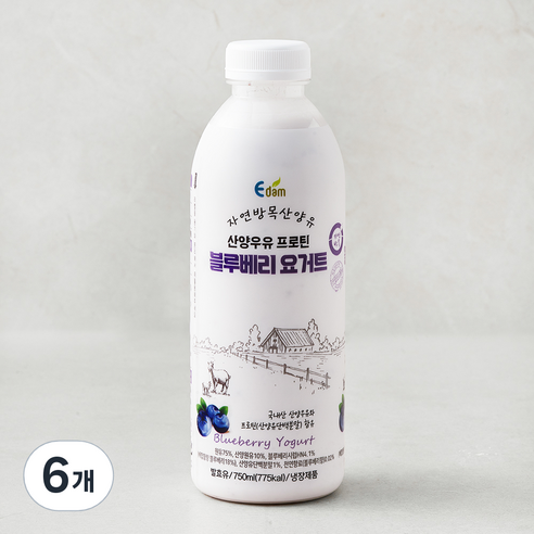 이담 산양우유 프로틴 블루베리 요거트, 750ml, 1개입, 6개