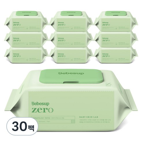 베베숲 제로 물티슈 캡형, 55g, 80개입, 30개