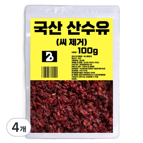 비니플랑센 국산 씨 제거 산수유, 100g, 4개