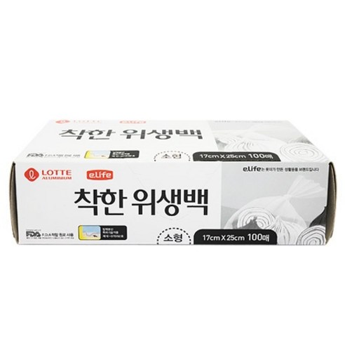 롯데 이라이프 착한 위생팩, 100개, 1개