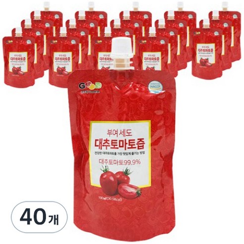 농협 부여세도 대추토마토즙, 40개, 100ml