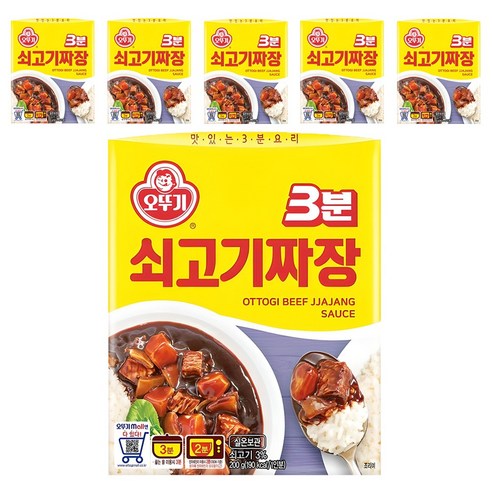 오뚜기3분 쇠고기 짜장, 200g, 6개