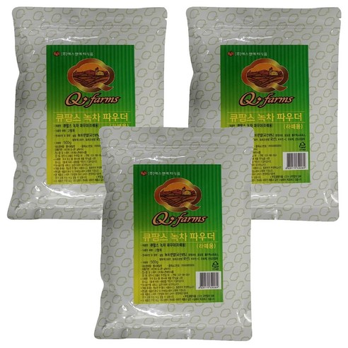 큐팜스 녹차파우더 라떼용, 3개, 500g