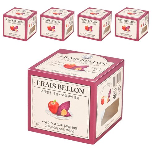 프레벨롱 국산 과일퓨레, 혼합맛(사과/고구마), 200g, 5개