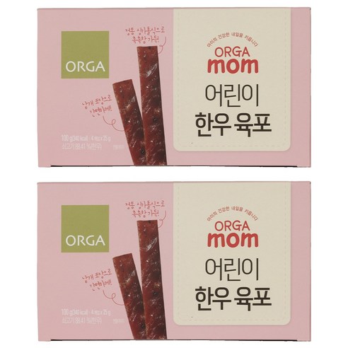 올가맘 어린이 한우 육포 25g x 4p, 순한맛, 2개, 100g