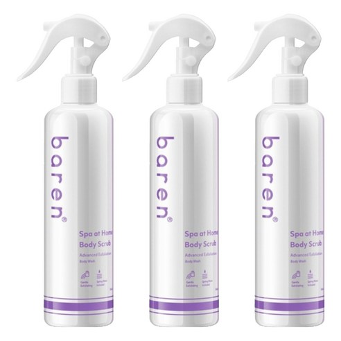 바렌 스파앳홈 온천수 때필링 바디스크럽 히노끼탕향, 300ml, 3개