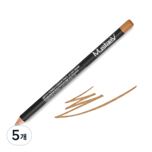 머스테브 에어리핏 파우더 아이브로우 펜슬 1.4g, 03호 라이트브라운, 5개