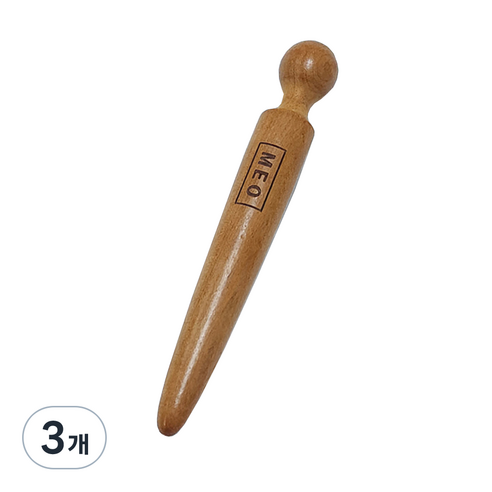MEO 우드 마사지 장미목 펜슬괄사, 3개