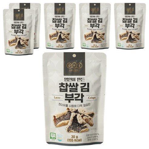 오희숙전통부각 찹쌀 김 부각, 30g, 6개