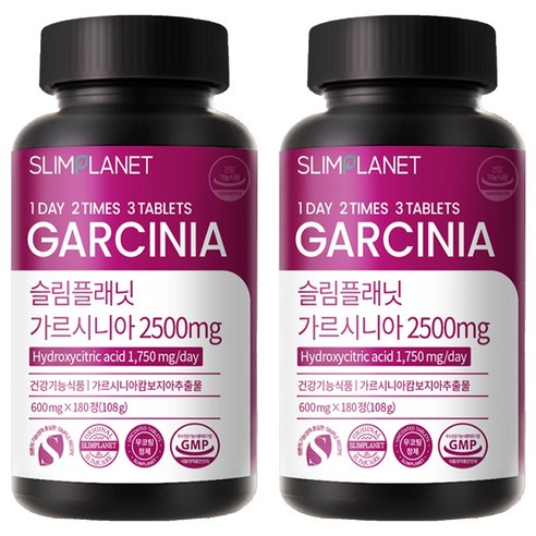슬림플래닛 가르시니아 2500mg 다이어트 보조제 108g, 180정, 2개