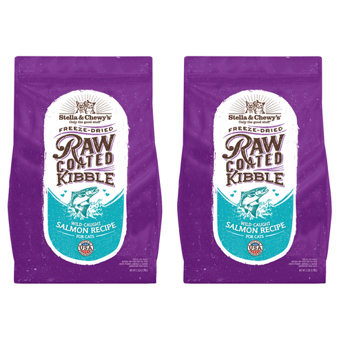 스텔라앤츄이스 캣 로우 코티드 키블 와일드 코트 건식사료, 연어, 1.1kg, 2개