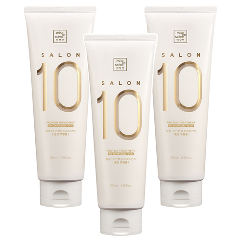 미쟝센 살롱10 단백질 트리트먼트 손상모발용, 250ml, 3개