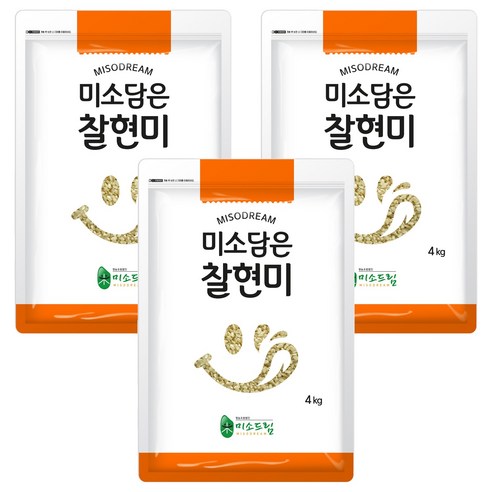미소담은 찰현미, 4kg, 3개