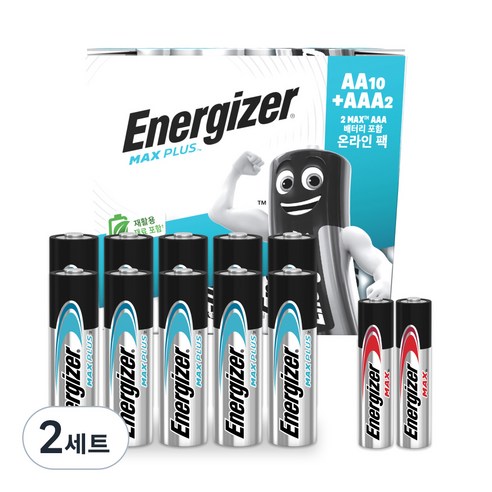 에너자이저 맥스플러스 기획팩 AA건전지 + 맥스 AAA건전지 세트, 12개입, 2세트