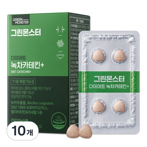 그린몬스터 다이어트 녹차카테킨+ 15.4g, 28정, 10개