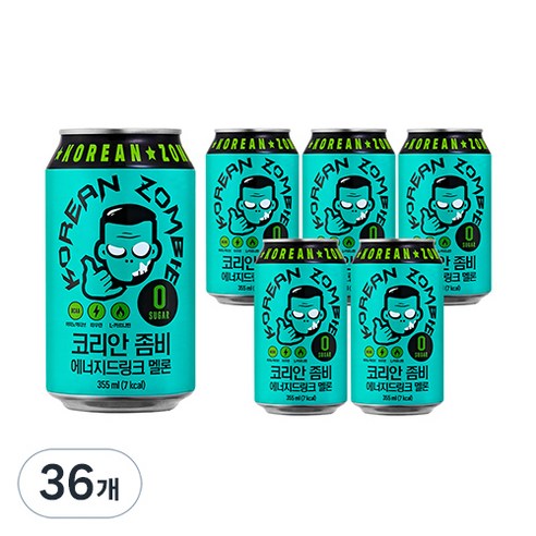 코리안 좀비 에너지드링크 멜론, 355ml, 36개