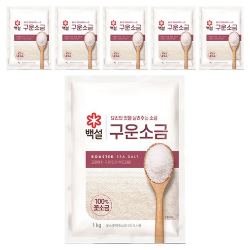 CJ 백설 구운소금, 1kg, 6개