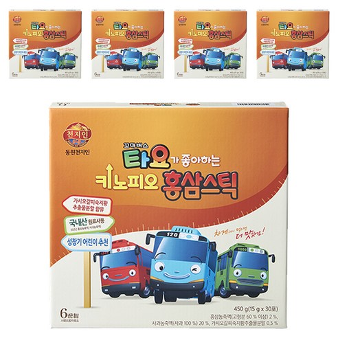 천지인 타요가 좋아하는 키노피오 홍삼스틱, 450g, 5개