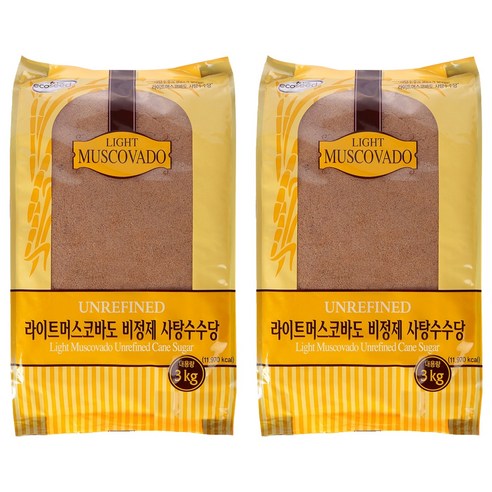 에코씨드 라이트머스코바도, 3kg, 2개